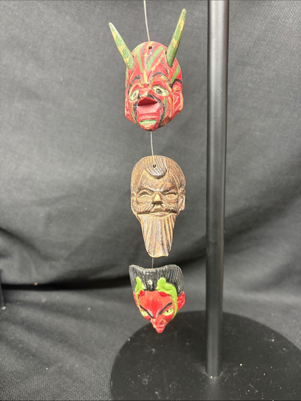 Hand-Carved mini Mask Trio